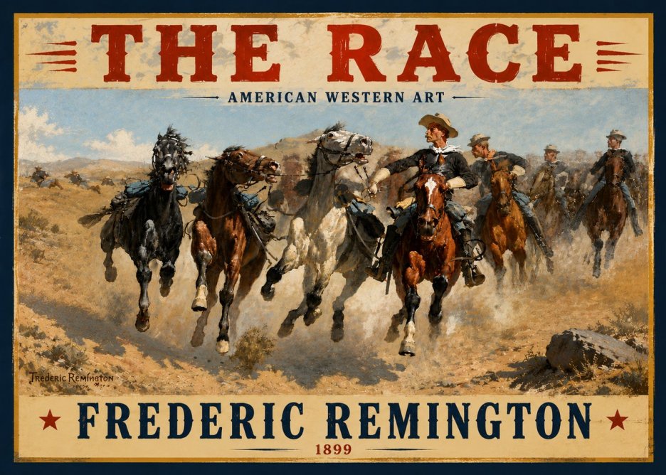 Frederic Remington The Race I No5 - Poster