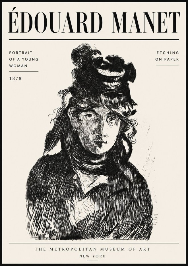 Édouard Manet Portrait of a Young Woman I No6 - Poster