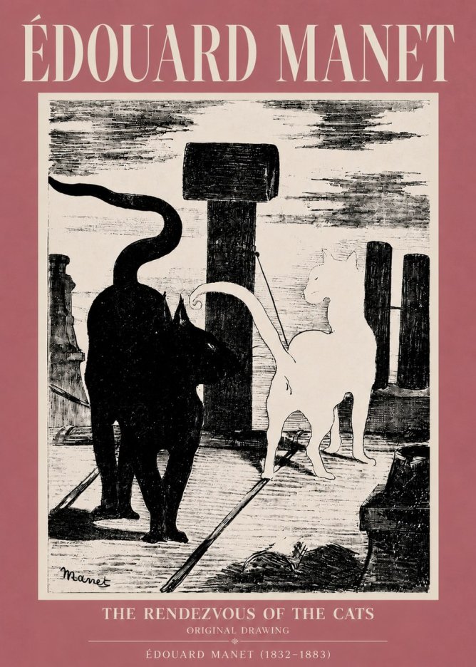 Édouard Manet The Rendezvous of the Cats No5 - Poster