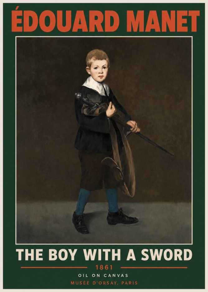 Édouard Manet The Boy with a Sword No2 - Poster