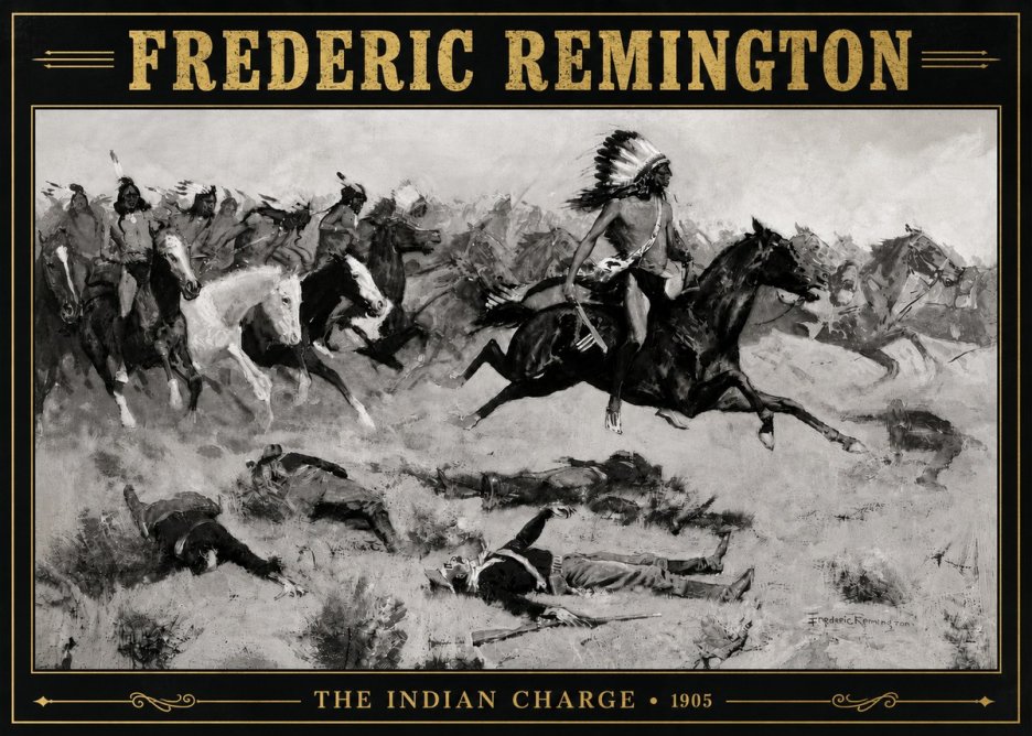 Frederic Remington The Indian Charge No5 - Poster