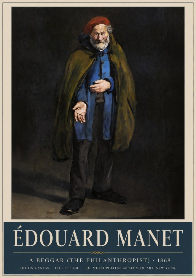 Édouard Manet A Beggar (the Philanthropist) No3 - Poster