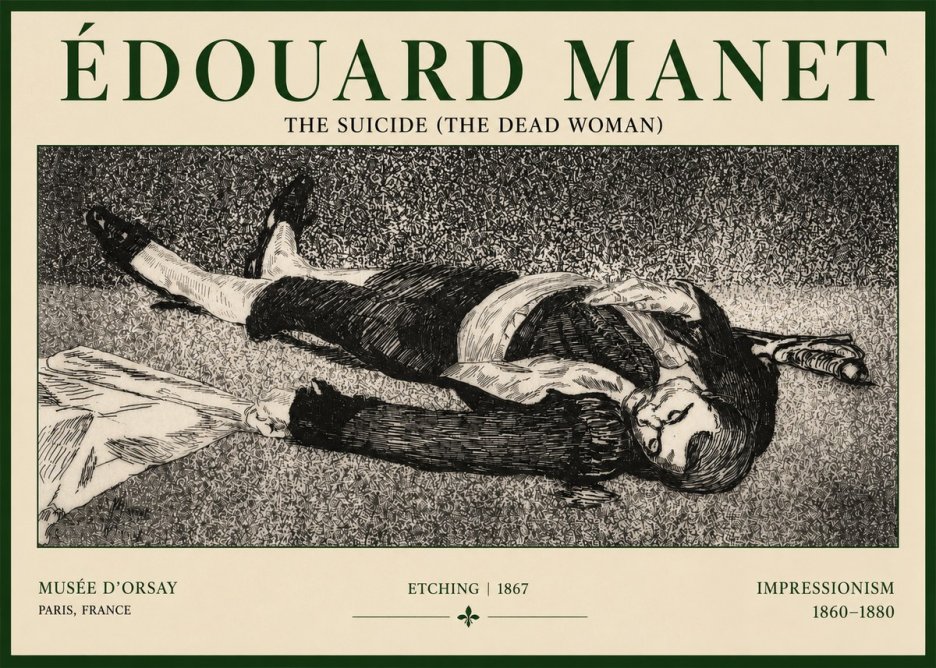 Édouard Manet The Suicide (the Dead Woman) No3 - Poster