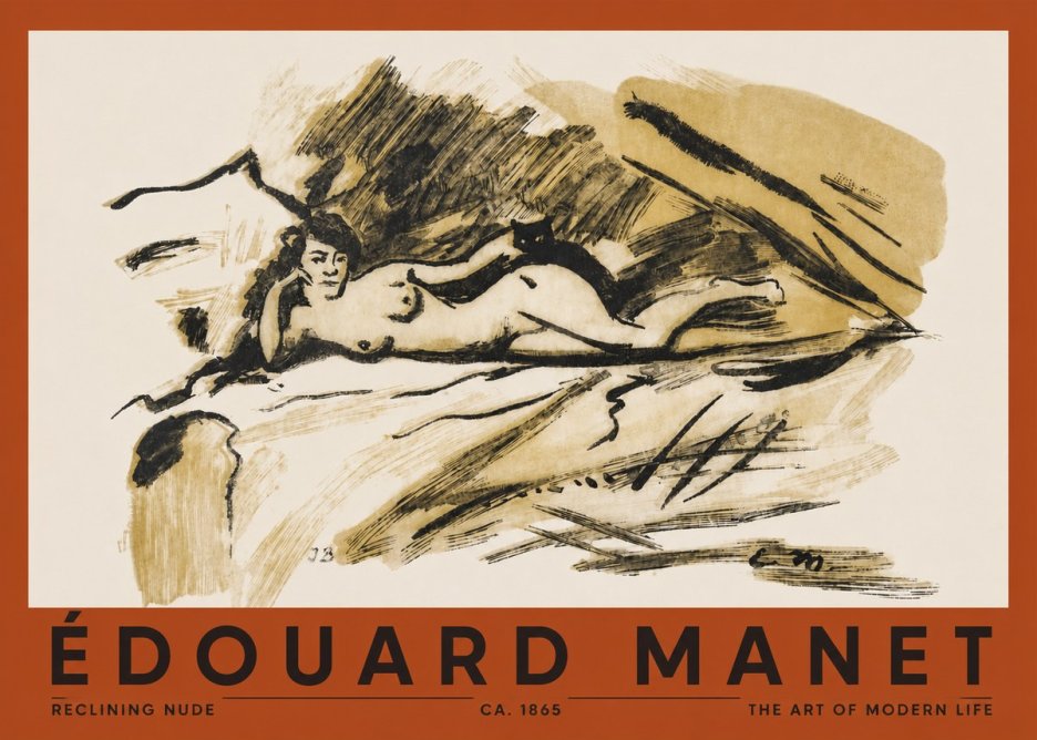 Édouard Manet Reclining Nude No2 - Poster