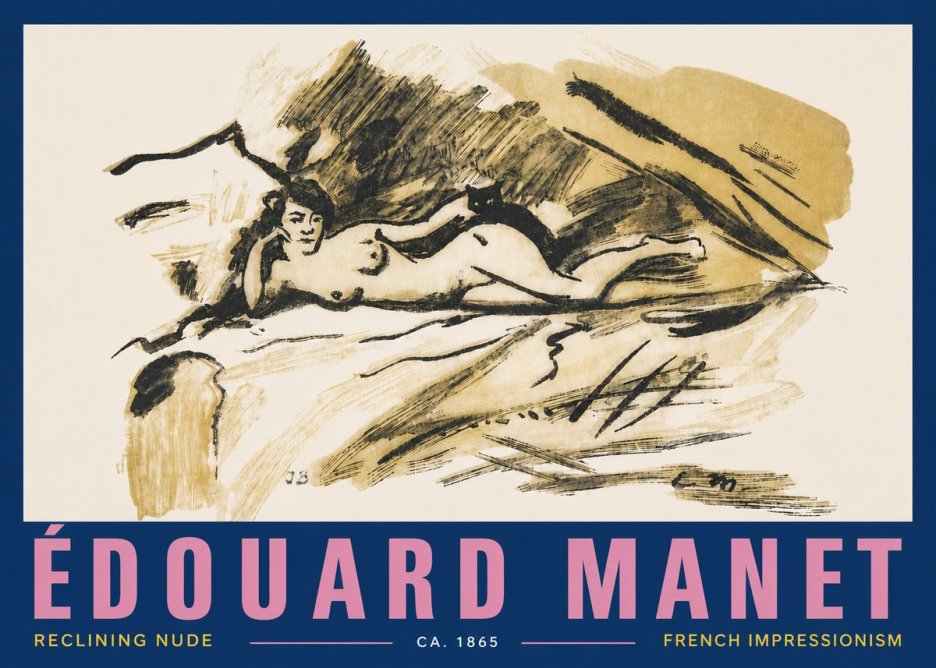 Édouard Manet Reclining Nude No4 - Poster