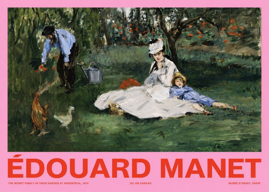 Édouard Manet The Monet Family in Their Garden at Argenteuil, 1874 No2 - Poster