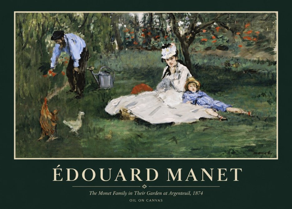 Édouard Manet The Monet Family in Their Garden at Argenteuil, 1874 No3 - Poster