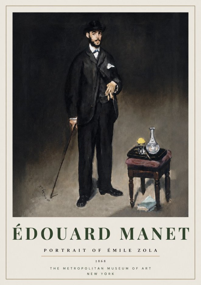 Édouard Manet Portrait of Émile Zola No3 - Poster