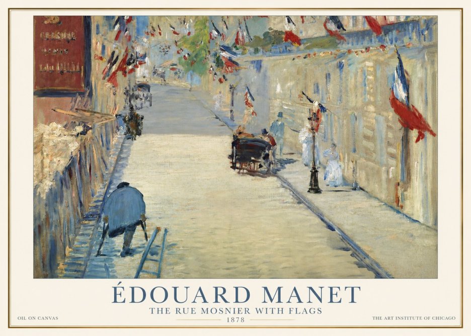 Édouard Manet The Rue Mosnier with Flags No1 - Poster