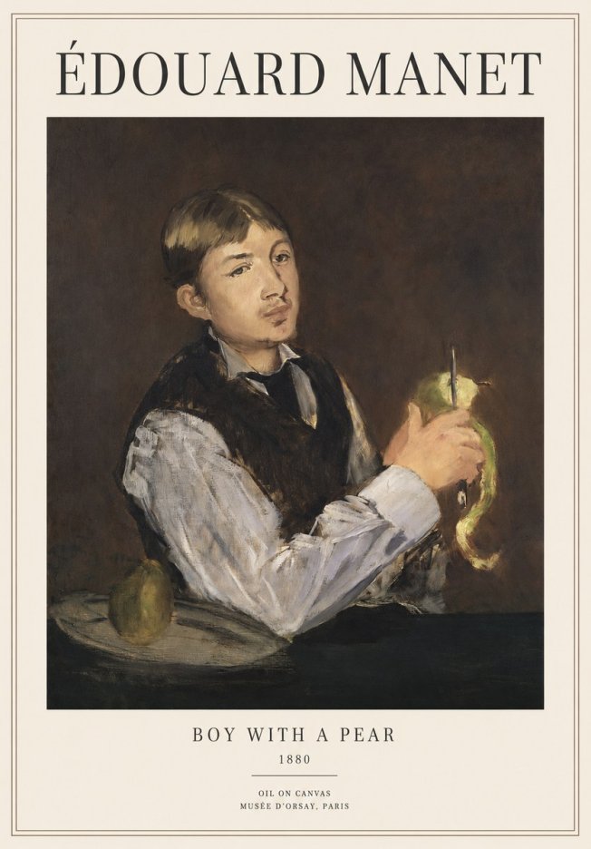 Édouard Manet Boy with a Pear No1 - Poster