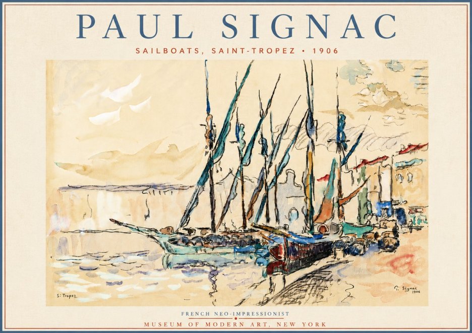 Signac Sailboats, Saint-tropez No6 - Poster