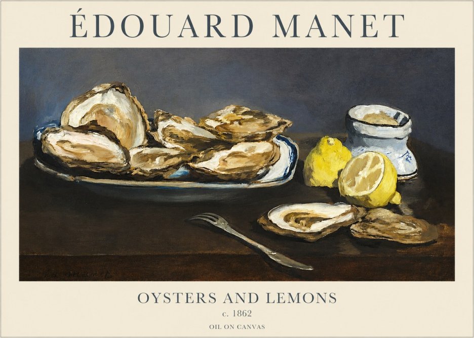 Édouard Manet Oysters and Lemons No3 - Poster