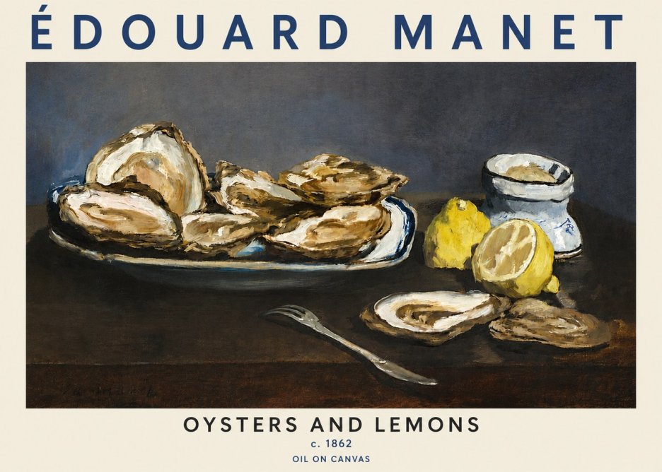 Édouard Manet Oysters and Lemons No5 - Poster