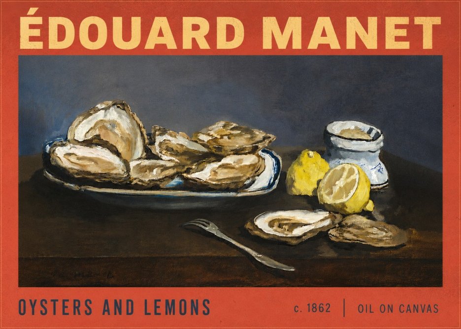 Édouard Manet Oysters and Lemons No6 - Poster