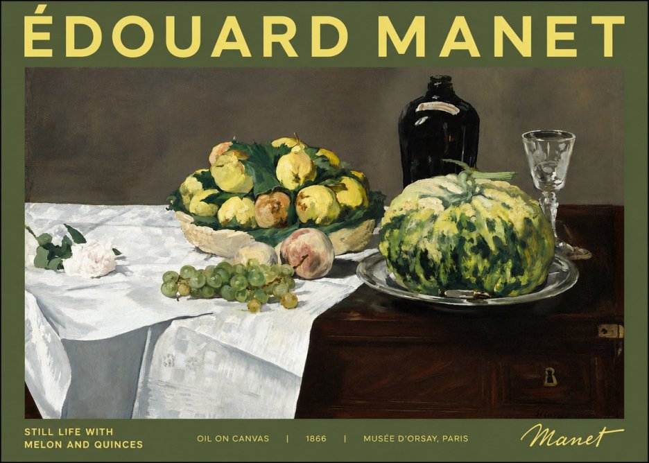 Édouard Manet Still Life with Melon and Quinces No4 - Poster