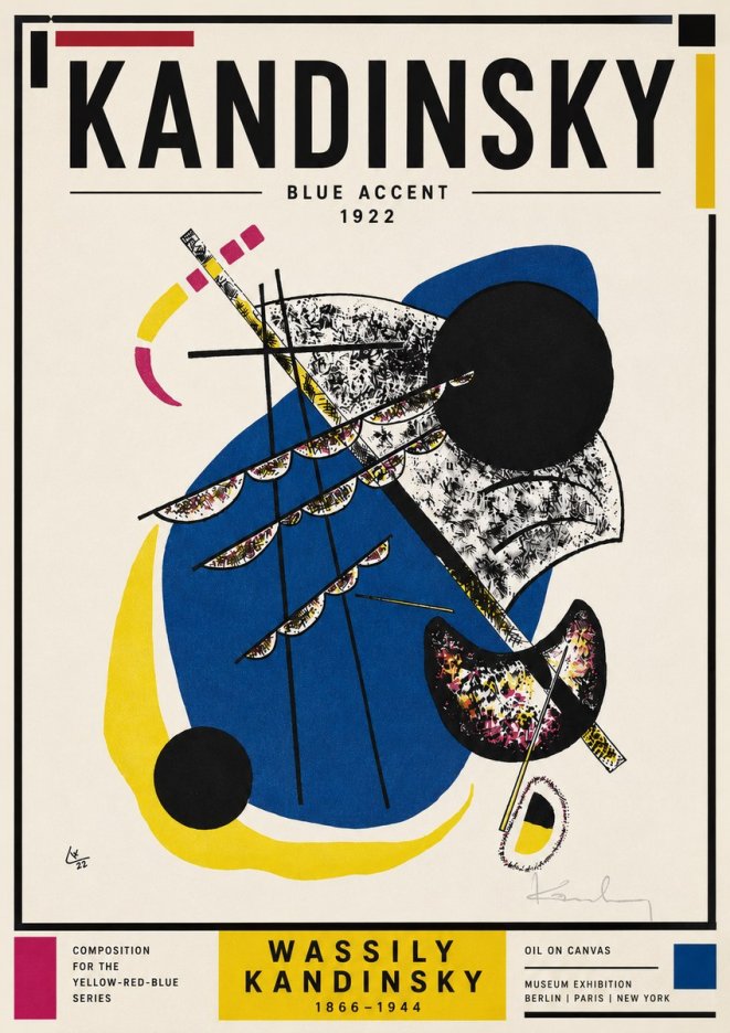 Kandinsky Blue Accent No5 - Poster