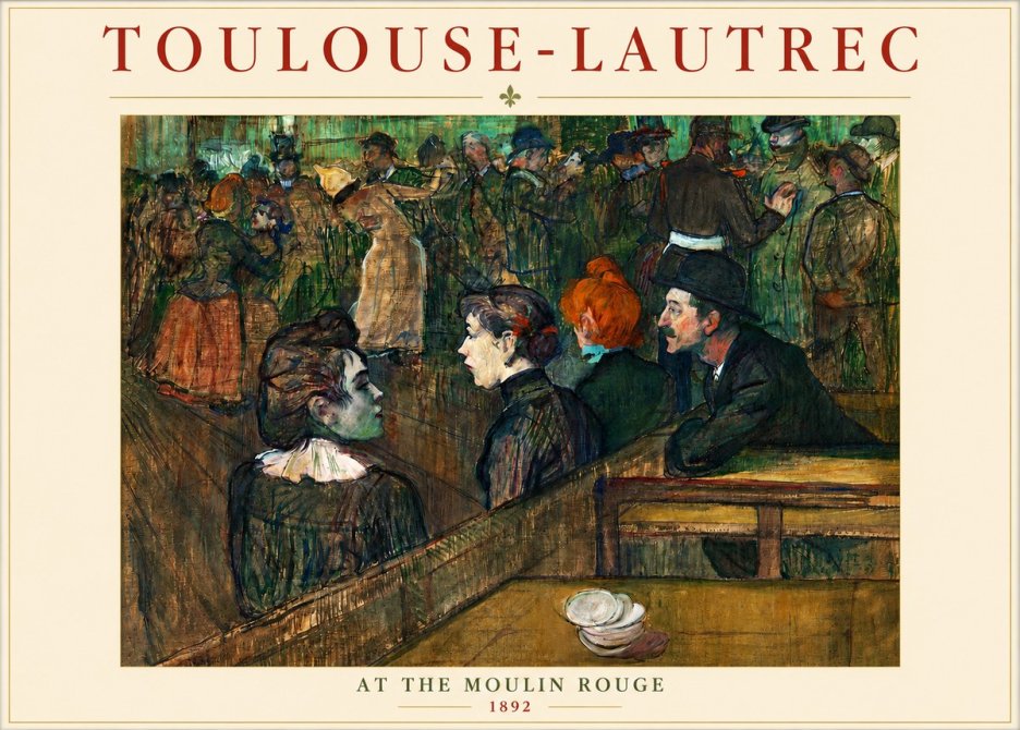 Toulouse-Lautrec At the Moulin Rouge V No3 - Poster