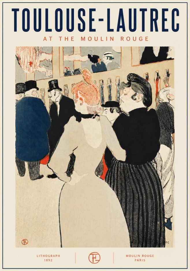 Toulouse-Lautrec At the Moulin Rouge VII No2 - Poster