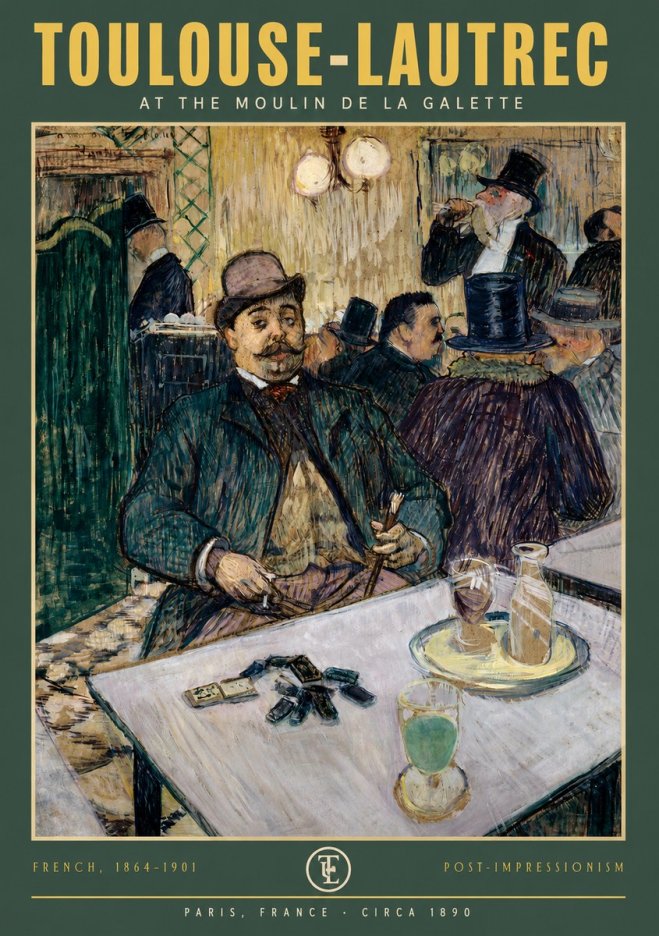 Toulouse-Lautrec At the Moulin De La Galette No2 - Poster