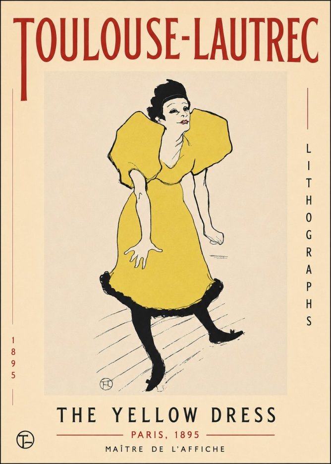 Toulouse-Lautrec The Yellow Dress No3 - Poster