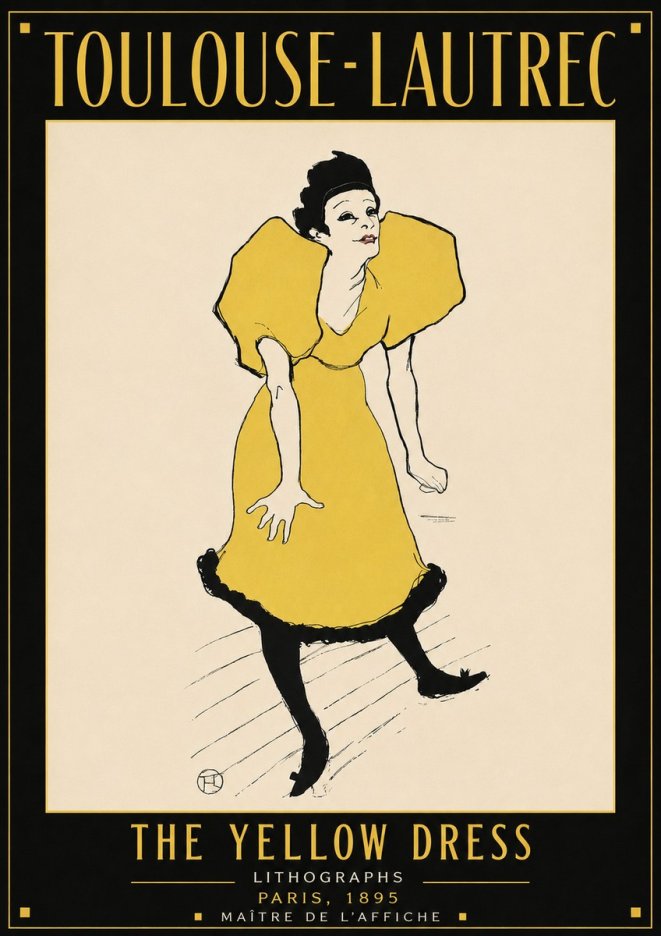 Toulouse-Lautrec The Yellow Dress No4 - Poster
