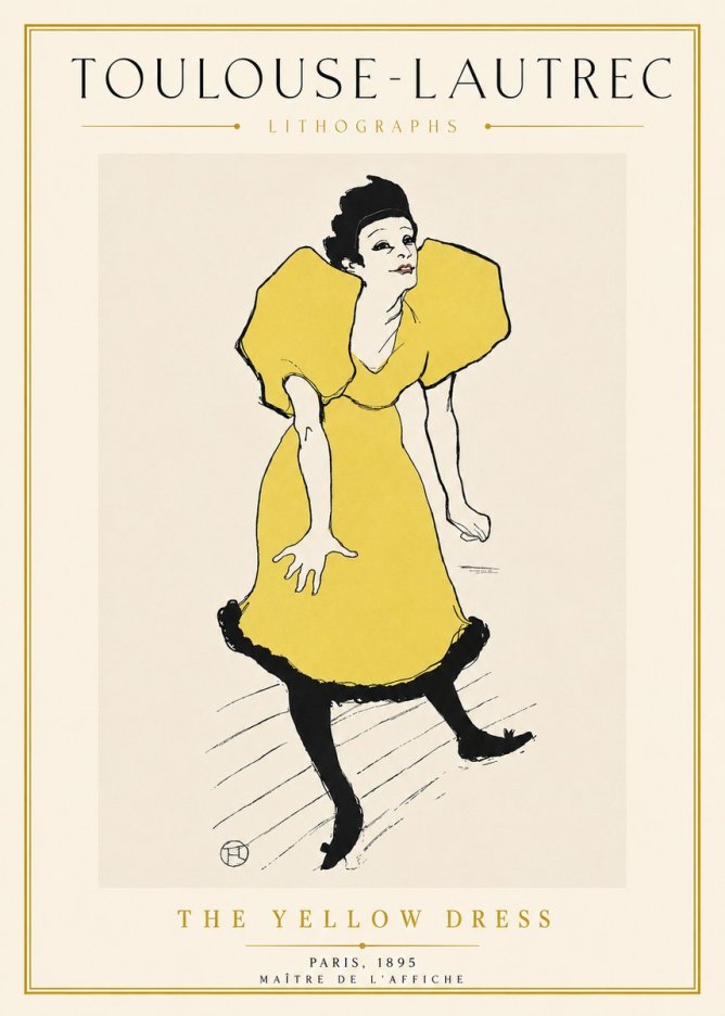 Toulouse-Lautrec The Yellow Dress No5 - Poster
