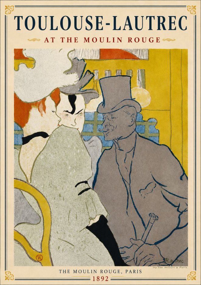 Toulouse-Lautrec At the Moulin Rouge IX No6 - Poster