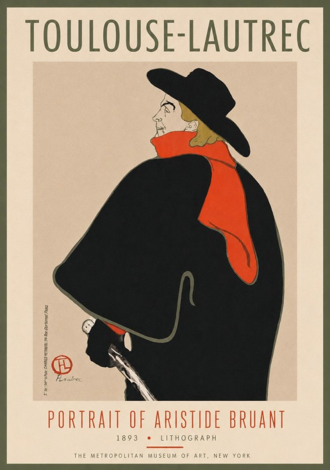 Toulouse-Lautrec Portrait of Aristide Bruant No4 - Poster