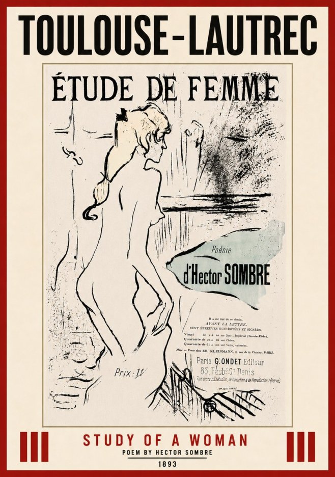 Toulouse-Lautrec Étude De Femme No5 - Poster