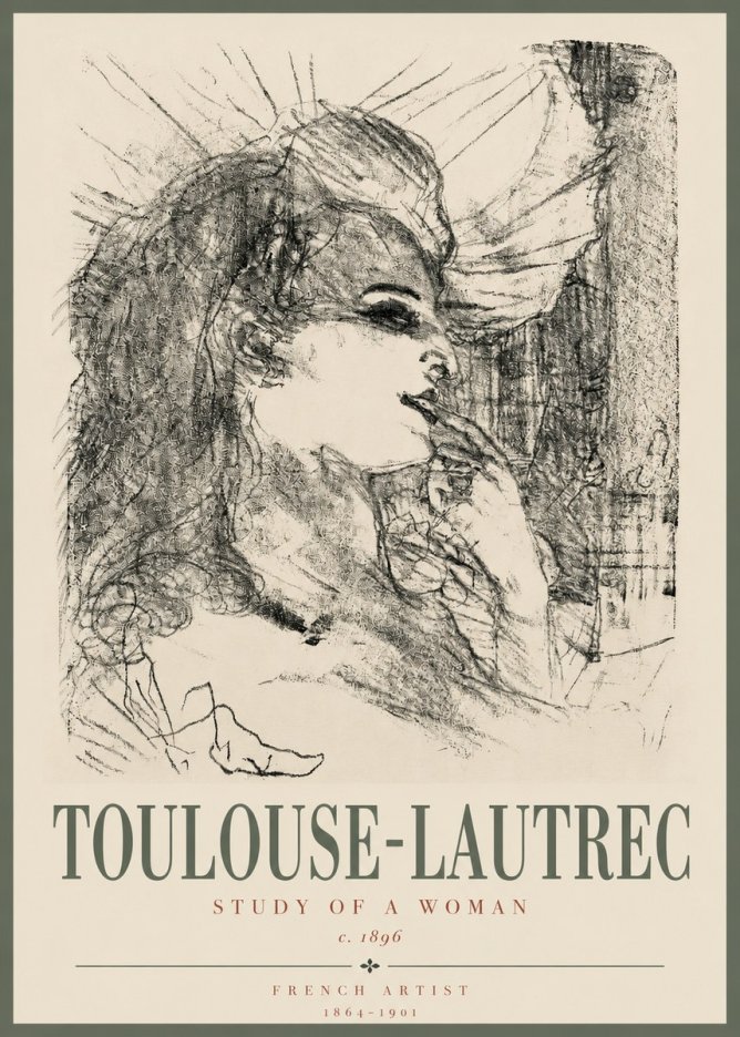 Toulouse-Lautrec Study of a Woman I No3 - Poster