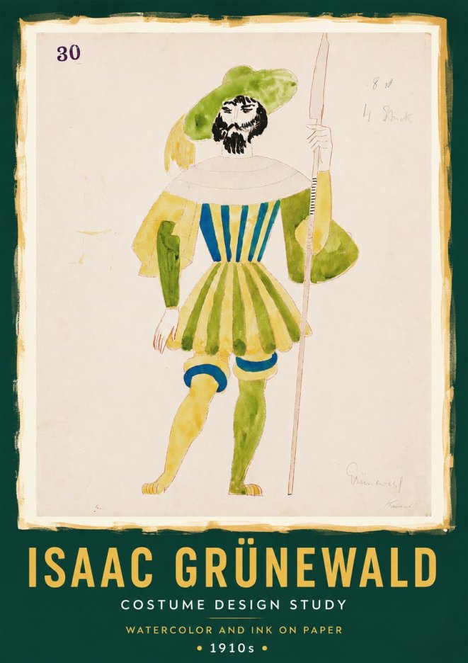 Isaac Grünewald Study for Costume Design No3 - Poster