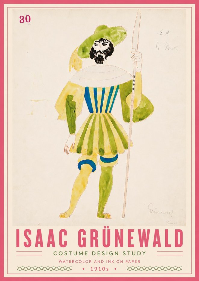 Isaac Grünewald Study for Costume Design No6 - Poster