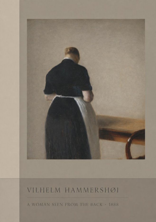 Vilhelm Hammershøi A Woman Seen from the Back No3 - Poster