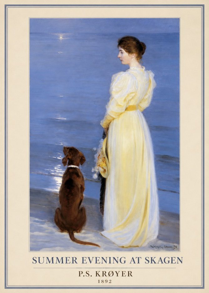 P.S. Krøyer Summer Evening at Skagen No1 - Poster