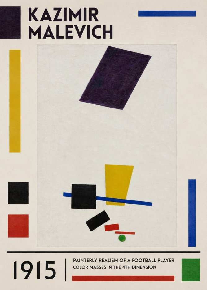 Kazimir Malevich Painterly Realism of a Football Player Color Masses in the 4Th Dimension No1 - Poster
