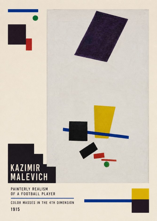 Kazimir Malevich Painterly Realism of a Football Player Color Masses in the 4Th Dimension No5 - Poster