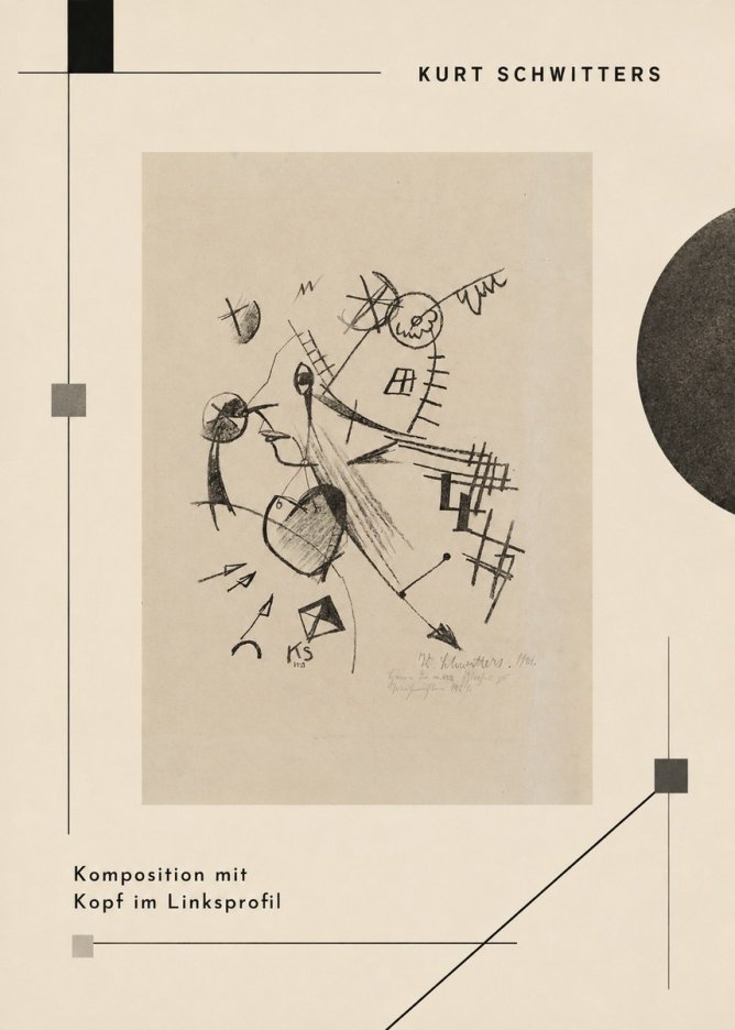 Kurt Schwitters Komposition Mit Kopf Im Linksprofil No2 - Poster