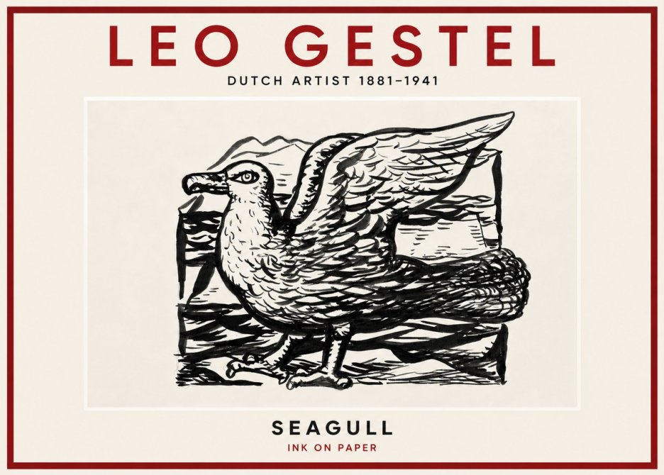 Leo Gestel Seagull No4 - Poster