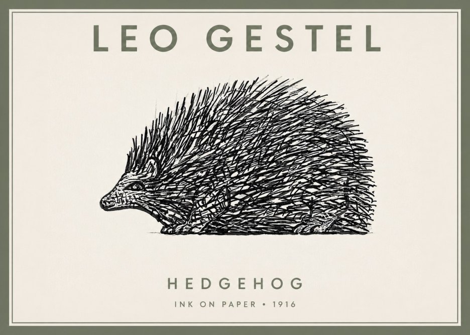 Leo Gestel Hedgehog No2 - Poster