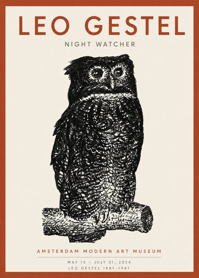 Leo Gestel Night Watcher No4 - Poster