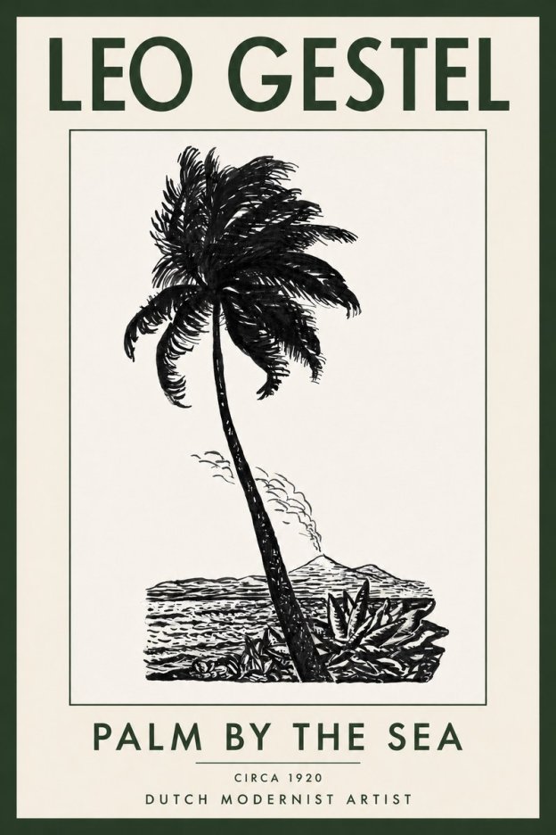 Leo Gestel Palm by the Sea No2 - Poster