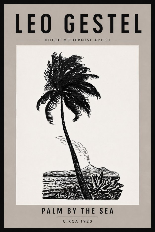 Leo Gestel Palm by the Sea No4 - Poster