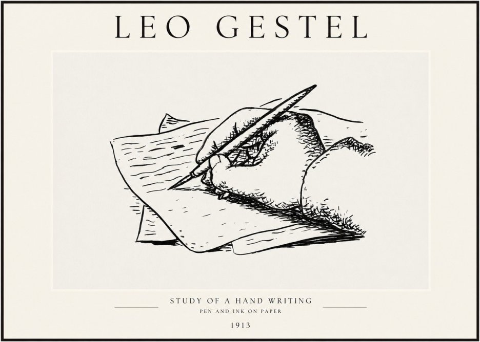 Leo Gestel Study of a Hand Writing No1 - Poster