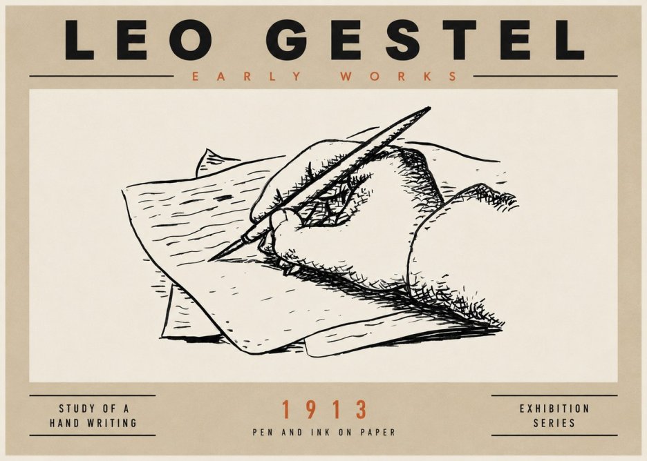 Leo Gestel Study of a Hand Writing No4 - Poster