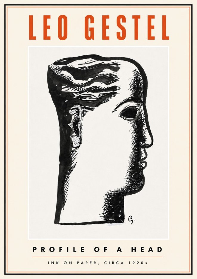 Leo Gestel Profile of a Head No5 - Poster