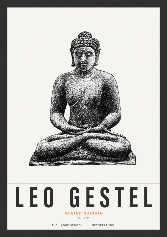 Leo Gestel Seated Buddha No3 - Poster