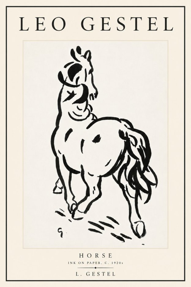 Leo Gestel Horse No5 - Poster