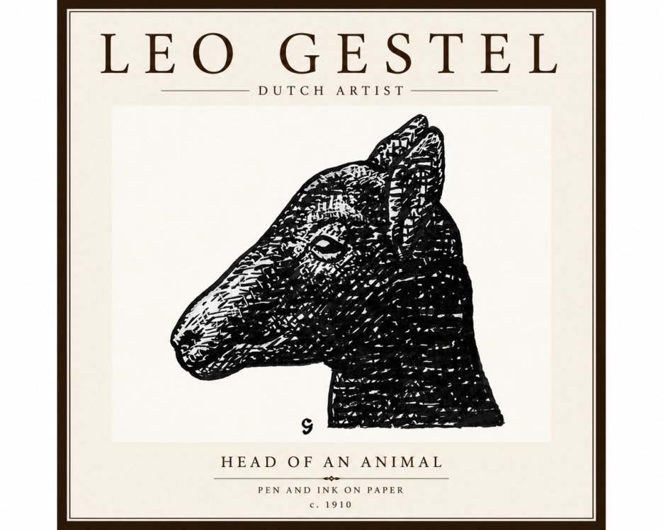 Leo Gestel Head of an Animal No6 - Poster