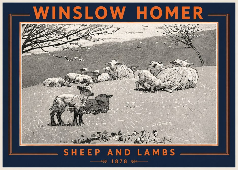 Winslow Homer Sheep and Lambs No3 - Poster