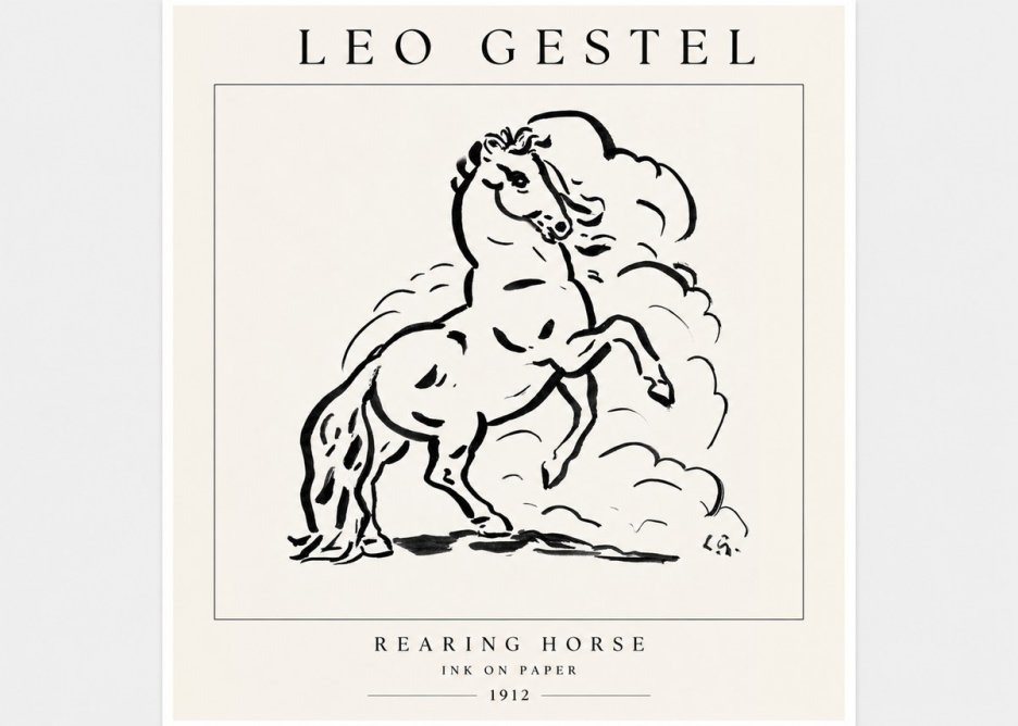 Leo Gestel Rearing Horse No3 - Poster